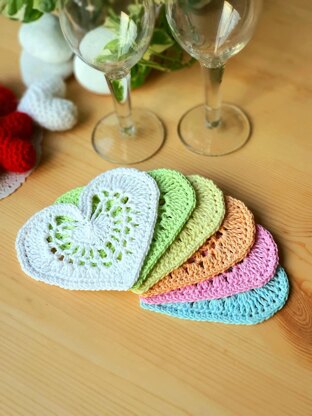 Lacey heart coasters