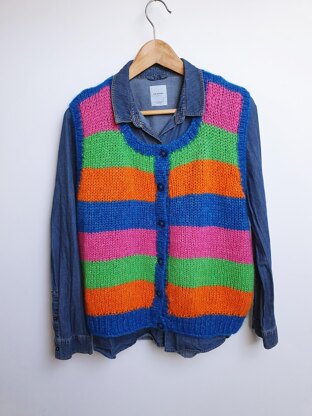 Bright Stripe Knit Waistcoat