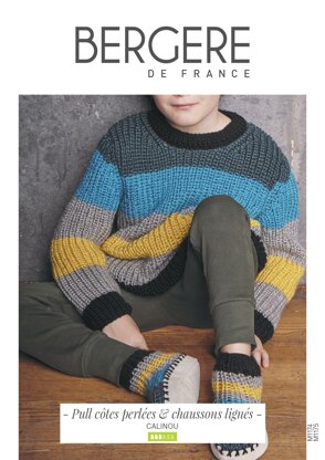 Boy Sweater and Slippers in Bergere de France Calinou - M1174 - M1175 - Downloadable PDF
