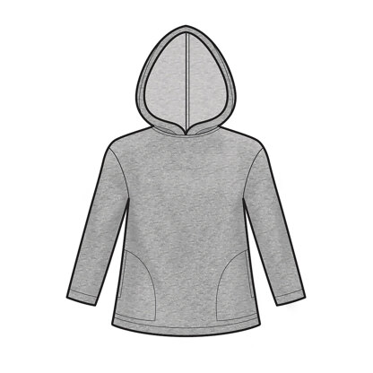 Simplicity S9028 Girls & Boys Knot Tops with Hoodie - Paper Pattern, Size A (8-10-12-14-16)