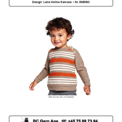 Striped Raglan Sweater in BC Garn Semilla Extra Fino - 5085BC - Downloadable PDF