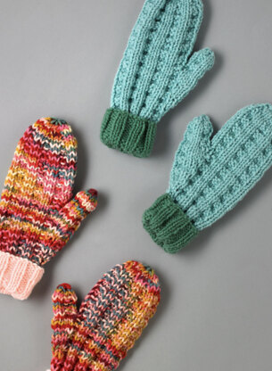 Mighty Fine Mittens - Free Gloves Knitting Pattern for Women in Paintbox Yarns Simply Chunky & Chunky Potts by Paintbox Yarns