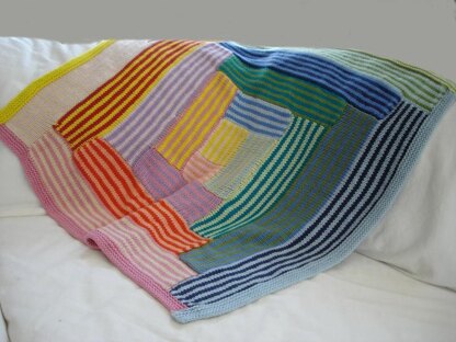 Striped Log Cabin Baby Blanket