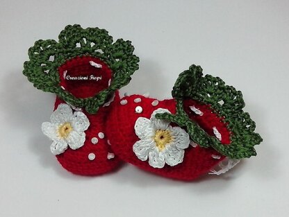 Strawberry baby shoes