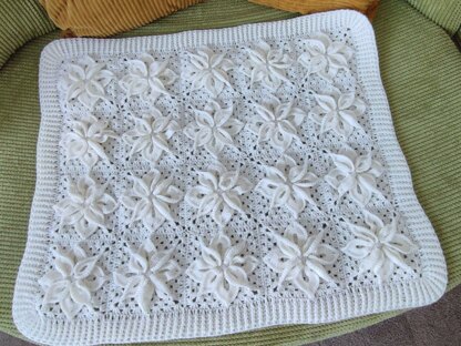 White Poinsettia Baby Afghan