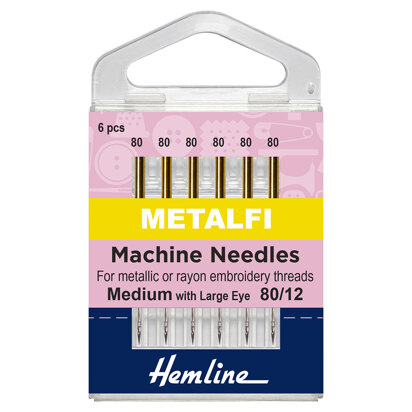 Hemline Sewing Machine Needles - Metalfil 80/12 - 5 Pieces