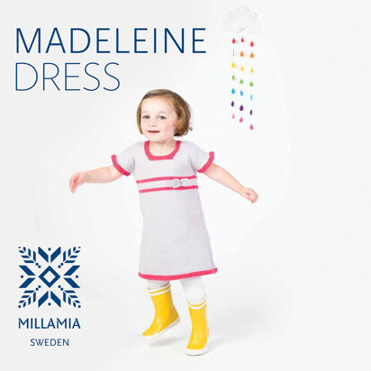 "Madeleine Dress" - Dress Knitting Pattern in MillaMia Naturally Soft Merino - knitting pattern