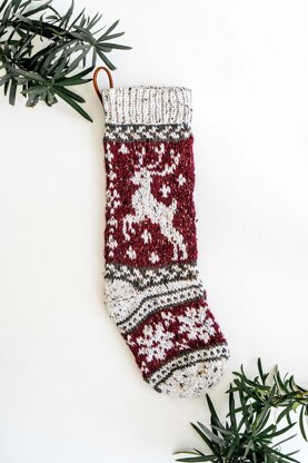 Prancing Deer Knit Stocking