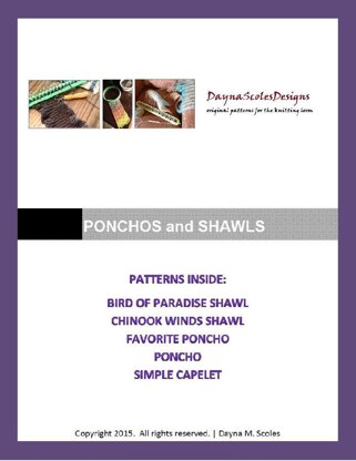 Ponchos and Shawls eBook - 5 loom knit patterns