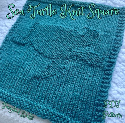 Sea Turtle Knit Square