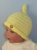 Baby Roll Brim Stripey Topknot Beanie Hat