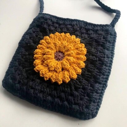 PATTERN - Crochet Sunflower Mini Side Bag Tote