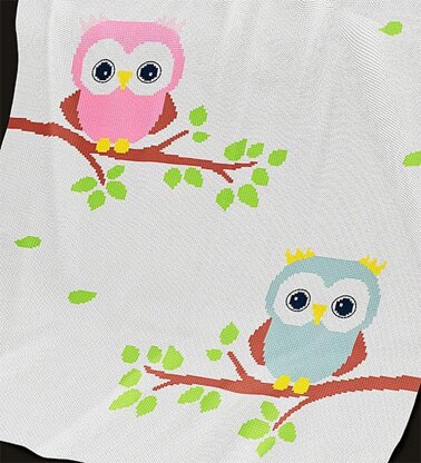 KNITTING - Owls Baby Blanket