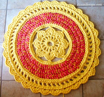 Round Floral Rug