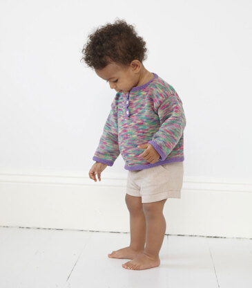 "Triangle Edged Top" - Top Knitting Pattern For Babies in Debbie Bliss Eco Baby and Eco Baby Prints