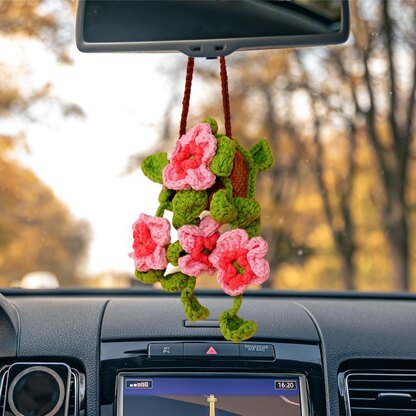 Cherry Blossom Basket Car Hanging