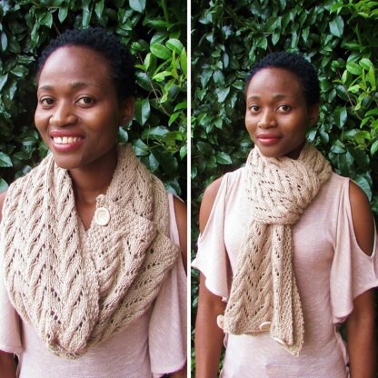 Protea Cable & Lace Scarf