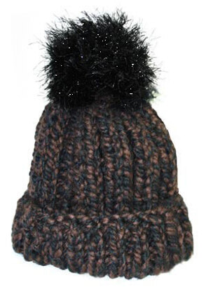 Mi Lucero Toboggan Hat with Pom, White