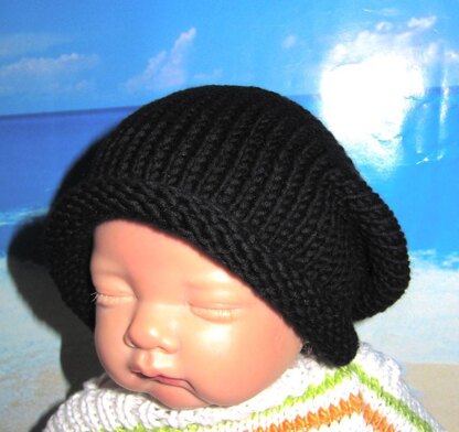 Baby Black Roll Brim Slouch