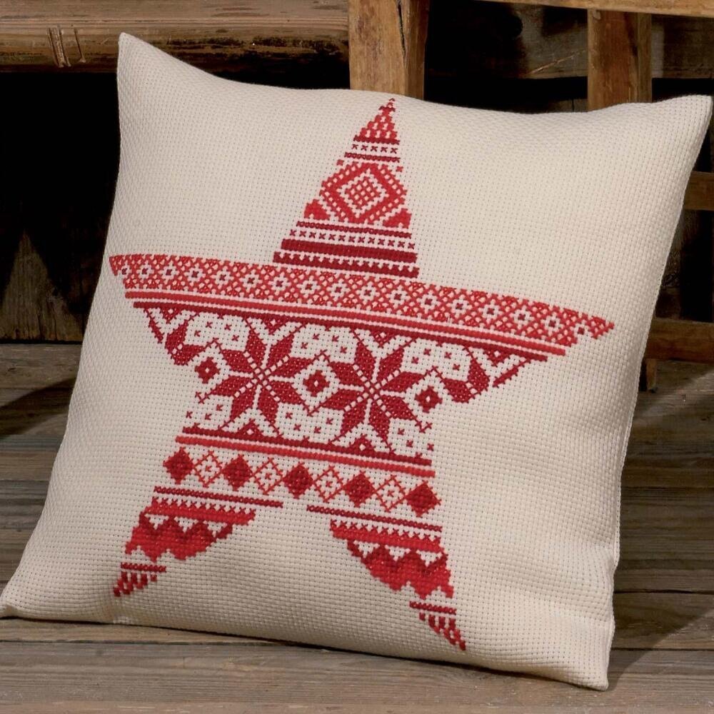 Permin Christmas Pattern Cushion Cross Stitch Kit 41cm x 40cm