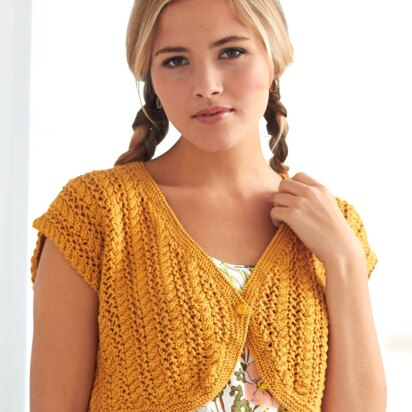 Cable Lace Bolero in Patons Silk Bamboo