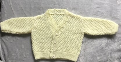 Baby’s Cardigan in Moss Stitch