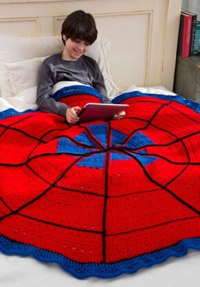 Spider Web Throw in Red Heart Super Saver Economy Solids - LW3213