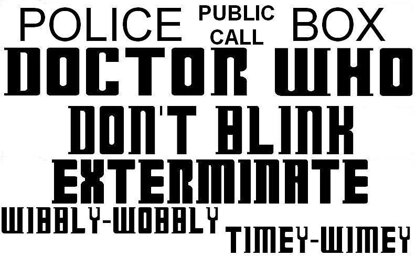 Whovian Phrase TARDIS Scarf. DELUXE PACK