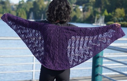 Flame Tree Shawl in Cascade Yarns Aegean Tweed - DK642 - Downloadable PDF