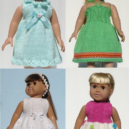 California Collection - Darling Dresses, Knitting Patterns fit American Girl and other 18-Inch Dolls