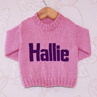 Intarsia - Hallie Moniker Chart - Childrens Sweater