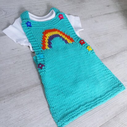 Rainbow Knit Pinafore for baby 0-3 yrs