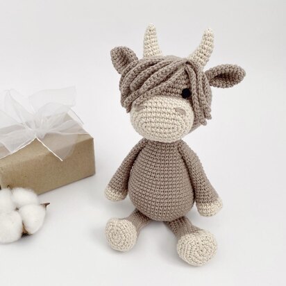 Highland cow toy crochet pattern amigurumi