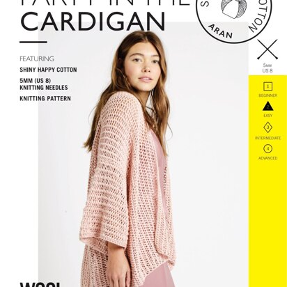 Party In The Cardigan in Wool and the Gang Shiny Happy Cotton - Downloadable PDF
