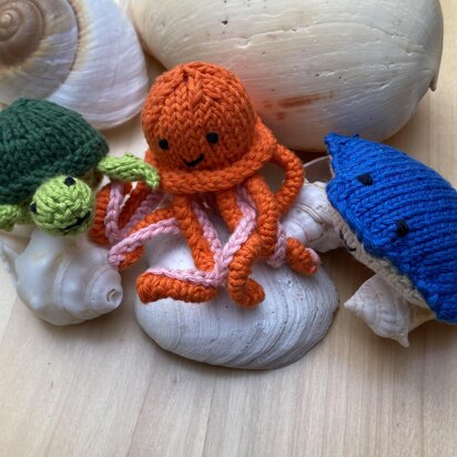 Sea creatures trio - knitting pattern