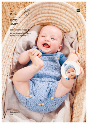 Dungerees & Hat in Rico Baby Dream Tweed DK - 1155 - Leaflet