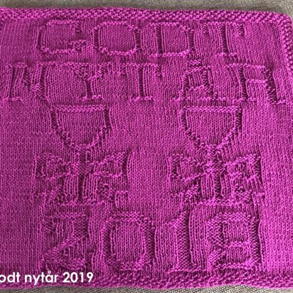 Nytår/New year Dishcloth/Serviet/Karklud - knitting pattern