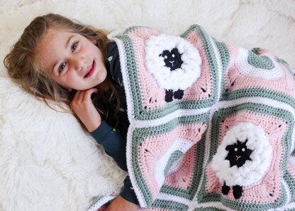 Sheep Granny Square Blanket