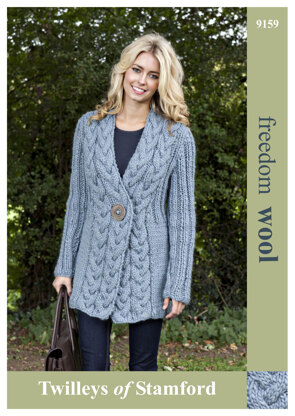 Knitted Cable Trim Jacket in Twilleys Freedom Wool - 9159