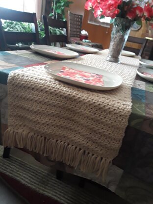 Crochet Lattice Table Runner