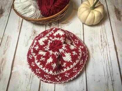 Fair Isle Snowflakes & Hearts Slouchy Beanie