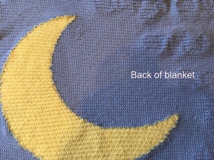 Love You to the Moon and Back Baby Blanket Intarsia Crochet