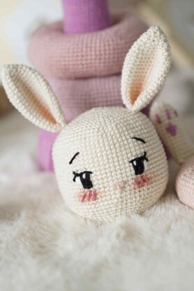 Crochet Bunny Stacking Toy Pattern – Amigurumi Rabbit Baby Toy PDF