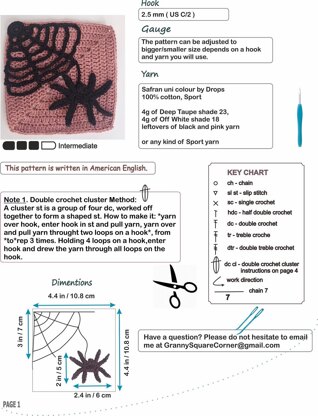 Spider web granny square