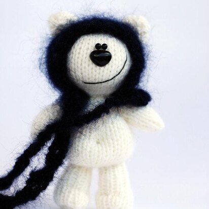 White Bear in the black hat - knitting pattern