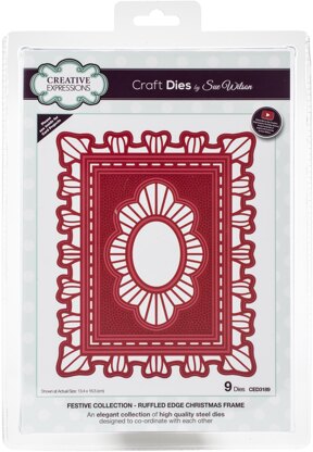 Creative Expressions Festive Craft Dies By Sue Wilson - Ruffled Edge Christmas Frame