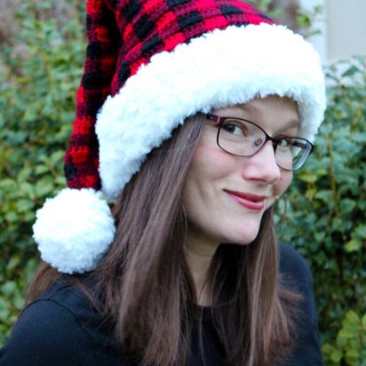 Holiday Plaid Santa Hat