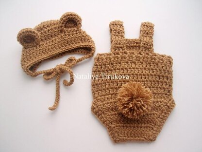 Bear Baby Bonnet and Romper