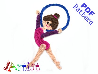 Gymnastic 5 Crochet Applique Pattern
