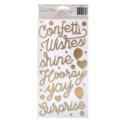Pink Paislee Thickers Confetti Wishes Phrase (65 Piece)